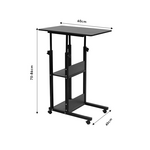 Βοηθητικό Τραπέζι Babs Pakoworld Τροχήλατο Καρυδί-Μαύρο 60x40x86εκ