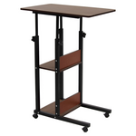 Βοηθητικό Τραπέζι Babs Pakoworld Τροχήλατο Καρυδί-Μαύρο 60x40x86εκ