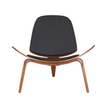 Πολυθρόνα Vilma Pakoworld pu Μαύρο- Plywood Καρυδί 90x73x75εκ