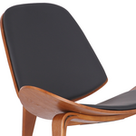 Πολυθρόνα Vilma Pakoworld pu Μαύρο- Plywood Καρυδί 90x73x75εκ