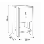 Κομοδίνο ema Pakoworld Χρώμα Λευκό 30x30x55εκ