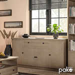 Μπουφές Libby Pakoworld Φυσικό 160x39.5x83εκ