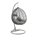 Κούνια Zafer Pakoworld Κρεμαστή Μέταλλο-pp-Μαξιλάρι Γκρι 106x103x200εκ