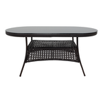 Τραπέζι Cellin Pakoworld Μέταλλο-pe Rattan Καφέ 160x80x77εκ