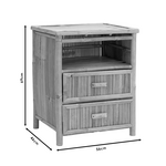 Κομοδίνο Ofra Pakoworld Bamboo Φυσικό 56x46x69εκ