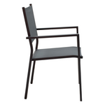 Πολυθρόνα Moly Pakoworld Αλουμίνιο Μαύρο Textilene Ανθρακί