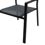 Πολυθρόνα Moly Pakoworld Αλουμίνιο Μαύρο Textilene Ανθρακί