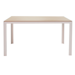 Τραπέζι Nares Pakoworld Αλουμίνιο Λευκό-Plywood Φυσικό 140x80x72.5εκ