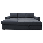 Γωνιακός Καναπές-Κρεβάτι Δεξιά Γωνία Belle Pakoworld Ανθρακί 236x164x88εκ
