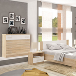 Κομοδίνο Geneva Pakoworld Φυσικό-Λευκό 50x37x45.5εκ