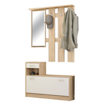 Έπιπλο Εισόδου Jamie Pakoworld Φυσικό-Λευκό 100x27.5x187εκ