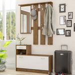 Έπιπλο Εισόδου Jamie Pakoworld Καρυδί-Λευκό 100x27,5x187εκ