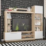 Σύνθετο Σαλονιού June Pakoworld Sonoma-Λευκό 204x35x177εκ