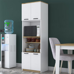 Ραφιέρα Επιδαπέδια Rowan Pakoworld Λευκό-Καρυδί 60x42x182εκ
