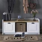 Έπιπλο Εισόδου-Παπουτσοθήκη Arthur i Pakoworld 8 Ζευγών Λευκό-Καρυδί 120x40x45εκ