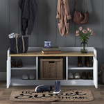 Έπιπλο Εισόδου-Παπουτσοθήκη Arthur i Pakoworld 8 Ζευγών Λευκό-Καρυδί 120x40x45εκ