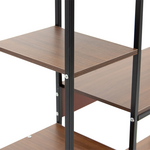 Ραφιέρα Επιδαπέδια Leena Pakoworld Μέταλλο Dark oak-Μαύρο 80x30x142εκ