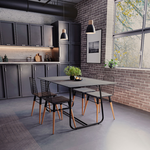 Τραπέζι Revello Pakoworld Sintered Stone Μαύρο Μαρμάρου-Μαύρο 150x90x75εκ