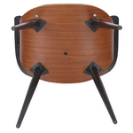 Πολυθρόνα Austen Pakoworld pu Μαύρο-Πόδι Καρυδί