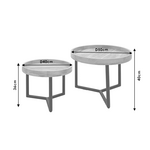 Τραπέζι Σαλονιού Kelly σετ 2τεμ Pakoworld Μασίφ Ξύλο Φυσικό-Μαύρο