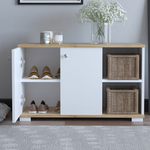 Έπιπλο Εισόδου Deril Pakoworld Λευκό-Sonoma 90x33x52.5εκ