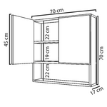 Καθρέπτης Μπάνιου Zante Pakoworld Λευκό 70x17x70εκ
