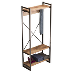 Έπιπλο Εισόδου Baker Pakoworld Καρυδί-Μαύρο 90x34x180εκ