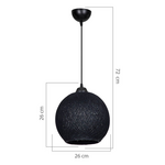 Φωτιστικό Οροφής Μονόφωτο Leshia Pakoworld ε27 Μαύρο Φ26x72εκ