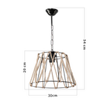 Φωτιστικό Οροφής Μονόφωτο pwl-1114 Pakoworld ε27 Μαύρο-Μπεζ 30x54εκ