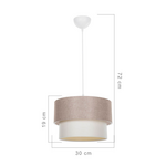 Φωτιστικό Οροφής Μονόφωτο pwl-1194 Pakoworld ε27 Μπεζ Φ30x72εκ