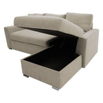 Γωνιακός Καναπές-Κρεβάτι Αριστερή Γωνία Belle Pakoworld Μπεζ 236x164x88εκ