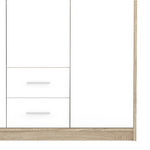 Ντουλάπα Ρούχων Serenity Pakoworld Τρίφυλλη Sonoma-Λευκό 118.5x54x196.5εκ