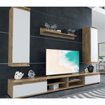 Σύνθετο Σαλονιού Sandro Pakoworld Καρυδί-Λευκό 175x37x160εκ