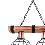 Φωτιστικό Οροφής Δίφωτο pwl-1033 Pakoworld ε27 Καρυδί-Μαύρο 40x15x60εκ