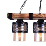 Φωτιστικό Οροφής Τρίφωτο pwl-1046 Pakoworld ε27 Μαύρο-Καρυδί 50x15x65εκ