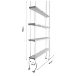 Ραφιέρα Τοίχου Rabia Pakoworld Φυσικό Ξύλο Φυσικό 99x16x170εκ