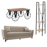 Φοιτητικό Πακέτο Επίπλων Σαλονιού Living 6 Pakoworld σετ 3 τμχ