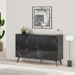 Μπουφές Ursula Pakoworld Μαύρο Μαρμάρου 123x35x77.5εκ