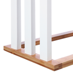 Κρεμάστρα Επιδαπέδια Tower Pakoworld mdf-Μπαμπού Λευκό-Φυσικό 55x24x82εκ