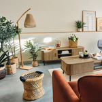 Φωτιστικό Δαπέδου Sean Pakoworld ε27 60w Μπαμπού Μπεζ 52x30x158εκ