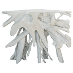 Κονσόλα Lyle Pakoworld Χειροποίητη Μασίφ Ξύλο Λευκό 100x38x80εκ