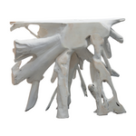 Κονσόλα Lyle Pakoworld Χειροποίητη Μασίφ Ξύλο Λευκό 100x38x80εκ