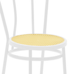 Καρέκλα Βιέννης Pakoworld pe Rattan Μπεζ-Μέταλλο Λευκό