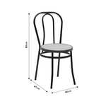 Καρέκλα Βιέννης Pakoworld pe Rattan Μπεζ-Μέταλλο Εκρού