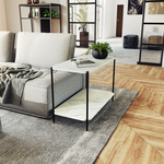 Βοηθητικό Τραπέζι Mara mdf Λευκό Μαρμάρου-Μαύρο 80x40x55cm