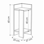 Κομοδίνο Immerse Pakoworld σετ 2 Τμχ. Λευκό 27x25x60εκ