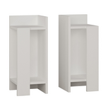 Κομοδίνο Immerse Pakoworld σετ 2 Τμχ. Λευκό 27x25x60εκ