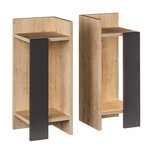 Κομοδίνο Immerse Pakoworld σετ 2 Τμχ. oak-Ανθρακί 27x25x60εκ