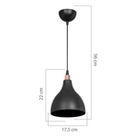 Φωτιστικό Οροφής Μονόφωτο Lofty Pakoworld ε27 Μαύρο Φ18x56εκ