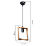 Φωτιστικό Οροφής Μονόφωτο Isolate Pakoworld ε27 Καρυδί 18.5x3x66εκ